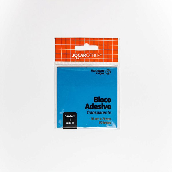 BLOCO ADESIVO TRANSPARENTE 76X76MM 50F AZUL