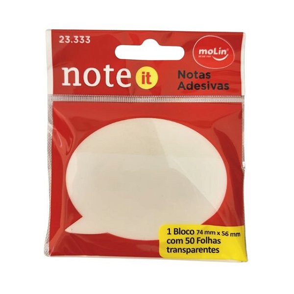 BLOCO ADESIVO TRANSPARENTE 56X74MM