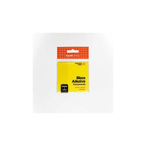 BLOCO ADESIVO TRANSPARENTE 76X76MM 50F AMARELO