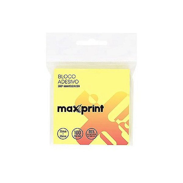 BLOCO ADESIVO 76X76MM 360 AMARELO NEON