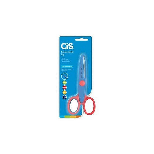 TESOURA DE PICOTAR ESCOLAR ZIG ZAG BLISTER
