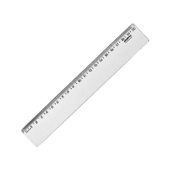 REGUA PLASTICA 020CM CRISTAL