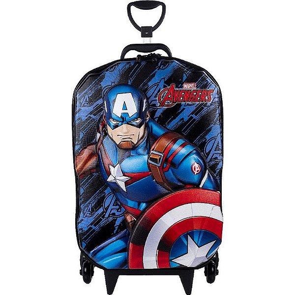 MOCHILA INFANTIL COM RODINHA CAPITAO AMERICA UNID