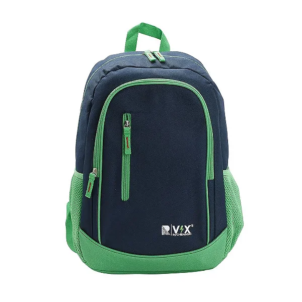 MOCHILA POLYESTER VERDE COM AZUL