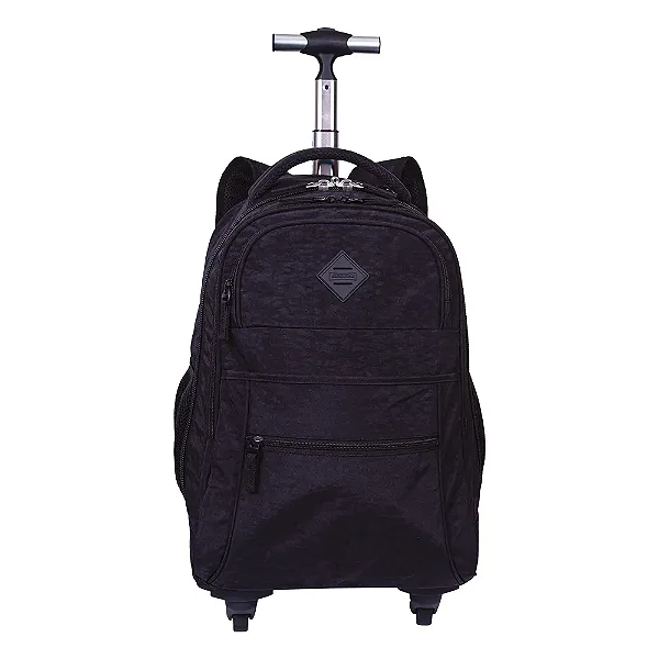 MOCHILA C/CARRINHO 4 RODAS ROLLING CRINKLE - PRETO