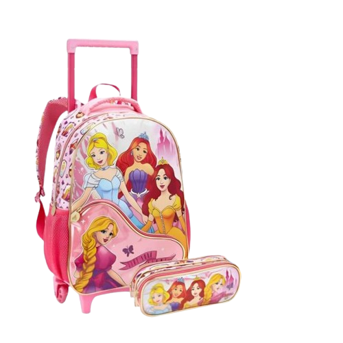 MOCHILA INFANTIL FEMININA 17" COM RODAS