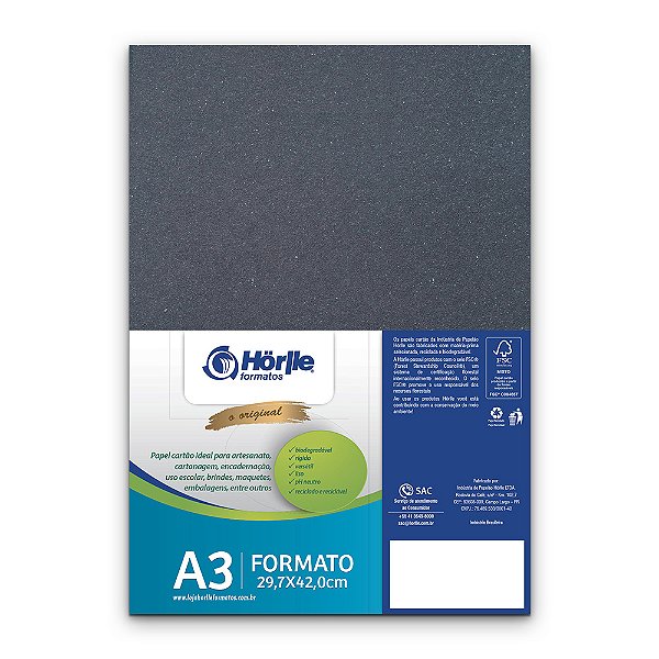 PAPEL CARTAO HORLLE PRETO 1.05MM A-3 10F