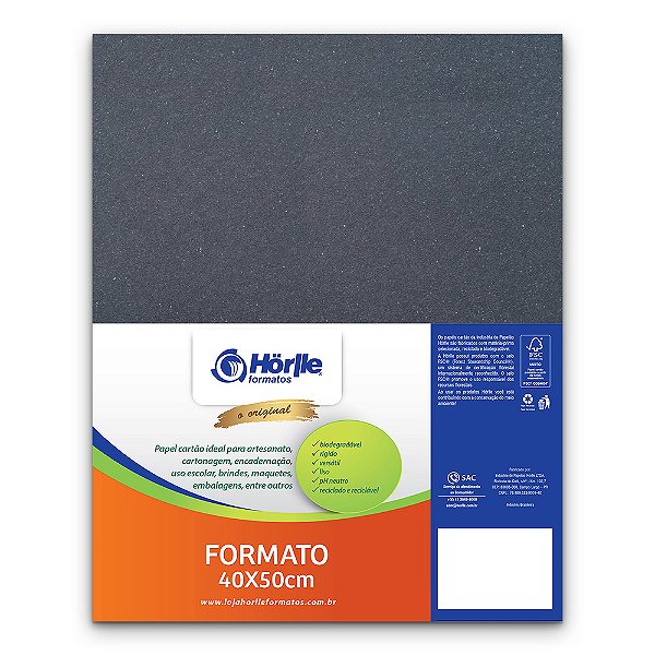 PAPEL CARTAO HORLLE PRETO 1.05MM 40X50CM 10F