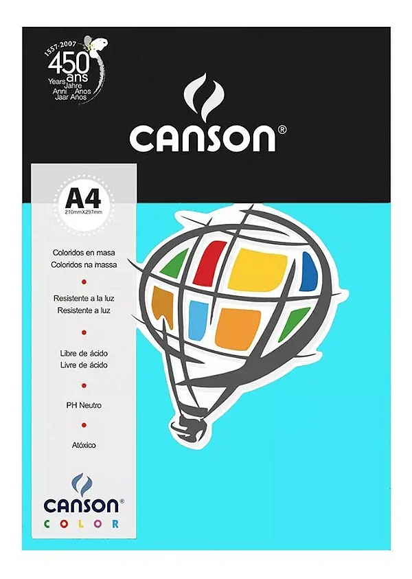 PAPEL COLOR PLUS 120G 50X65CM AZUL TURQUESA