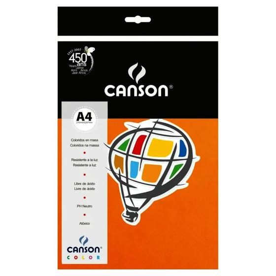 PAPEL COLOR PLUS 120G 50X65CM LARANJA