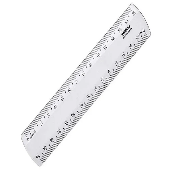 REGUA PLASTICA 015CM CRISTAL