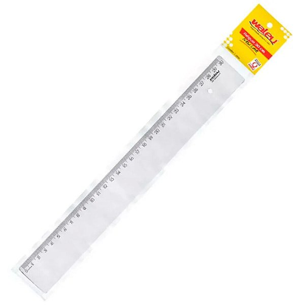 REGUA PLASTICA 030CM NEW LINE CRISTAL