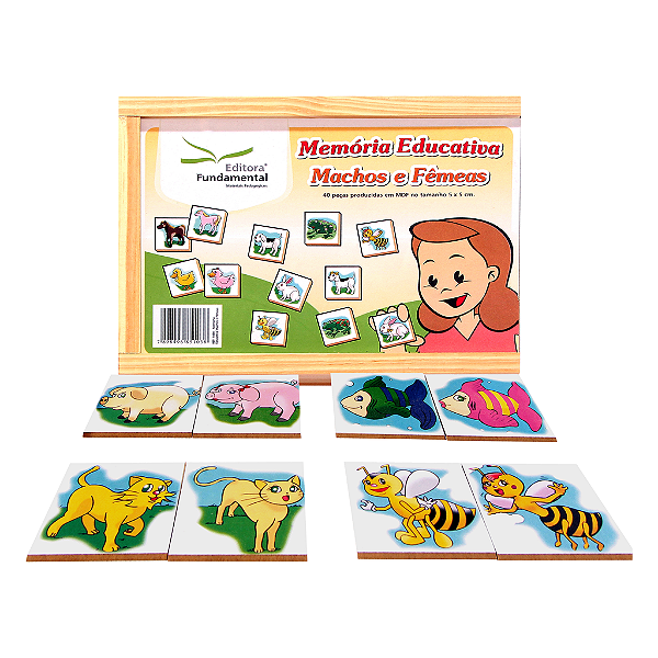 MAMORIA ANIMAIS MACHOS E FEMEAS MDF 40PCS