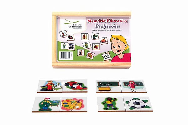 JOGO DA MEMORIA PROFISSOES MDF 40 PECAS