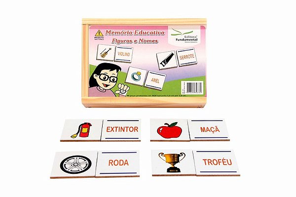 JOGO DA MEMORIA FIGURAS E NOMES MDF 40PCS