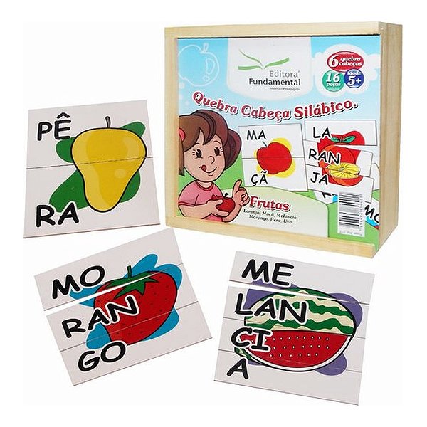 QUEBRA CABECA SILABICO FRUTAS MDF 016PCS