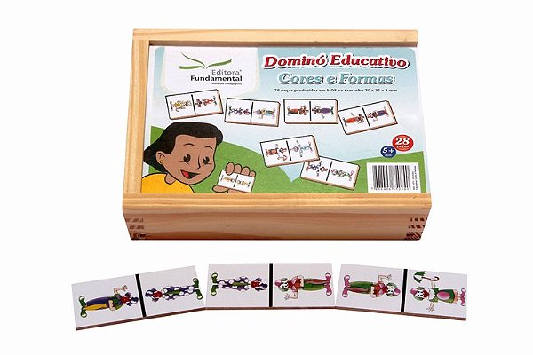DOMINO CORES E FORMAS MDF 28PCS