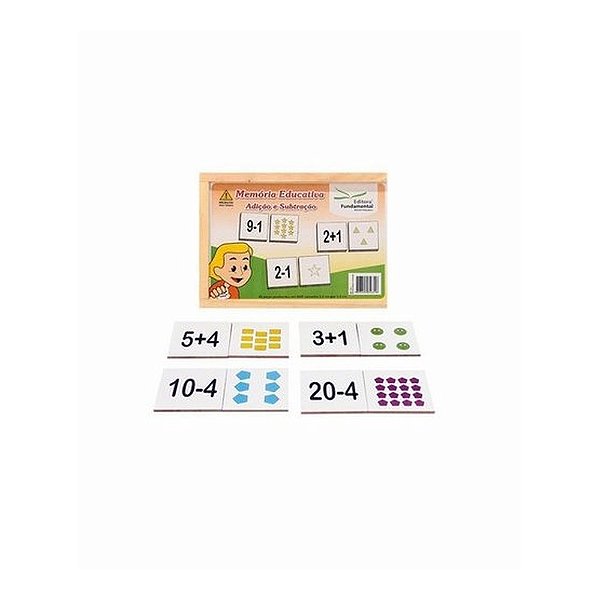 JOGO DA MEMORIA ADICAO E SUBTRACAO MDF 40PCS