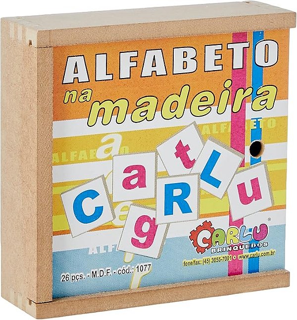 ALFABETO EM MADEIRA MDF 26PCS
