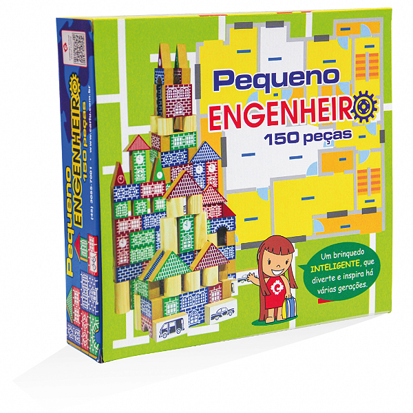 PEQUENO ENGENHEIRO MDF 180PCS CAIXA PAPELAO