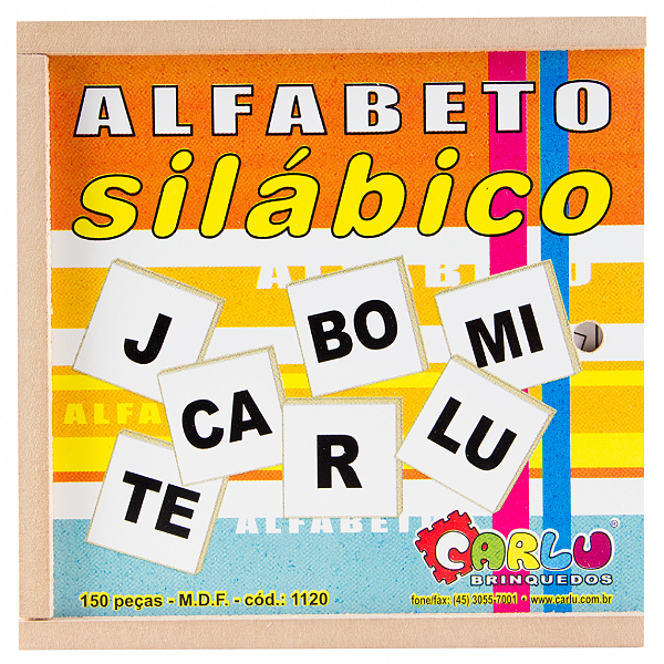 ALFABETO SILABICO 150 PECAS MDF CAIXA MADEIRA