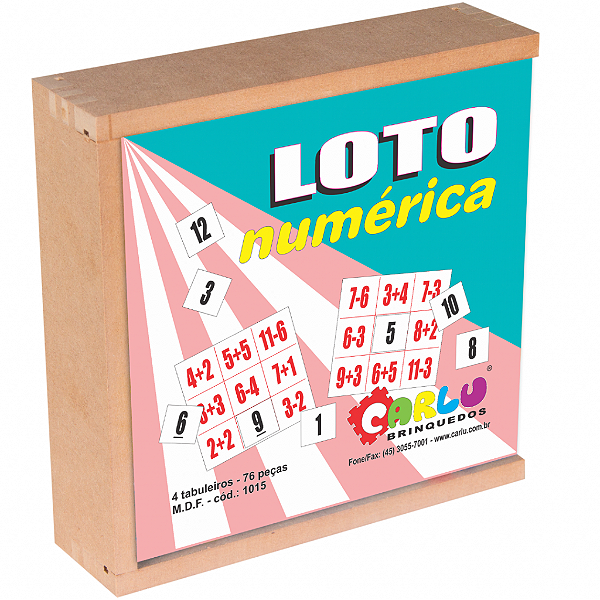 LOTO NUMERICA 4 TABULEIROS 76 PEÇAS