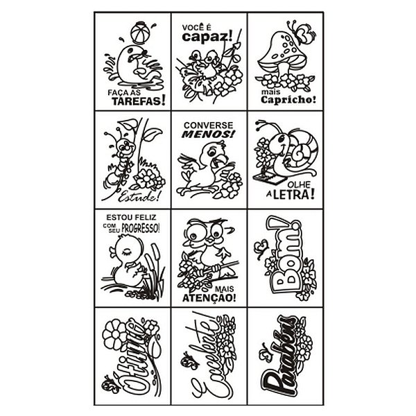 CARIMBO AVALIACAO E CONCEITO - 12 PC - CX. PAPEL