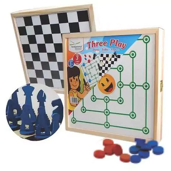 THREE PLAY - DAMA, TRILHA E XADREZ