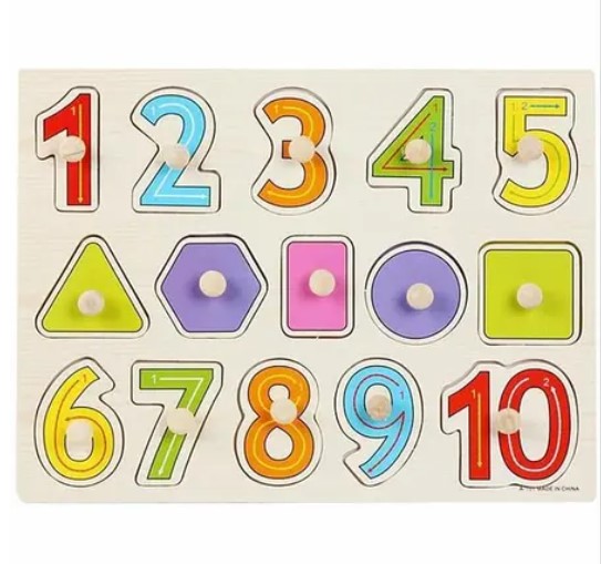 ENCAIXE DIVERTIDO COM PINOS NUMEROS MDF UN SORTID