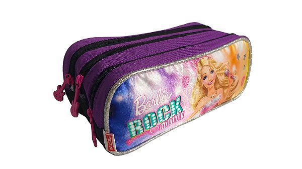 ESTOJO ESCOLAR TRIPLO BARBIE ROCK N ROYALS