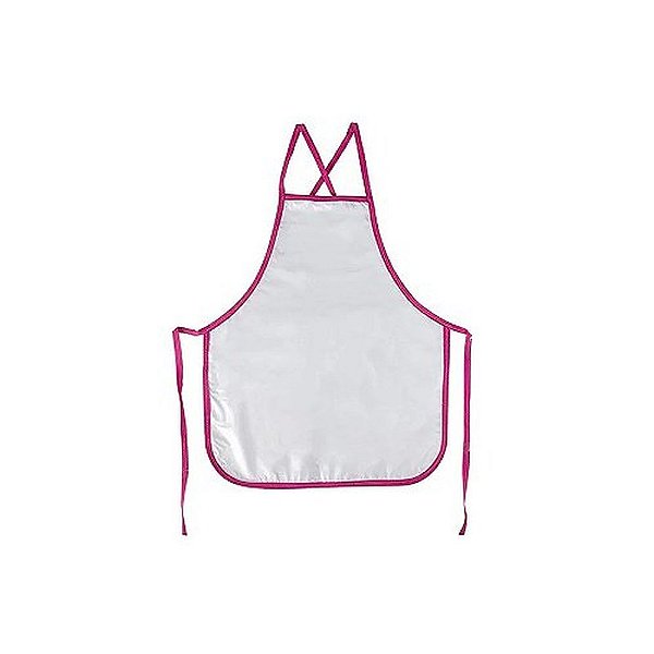 AVENTAL LISO BRANCO / ROSA