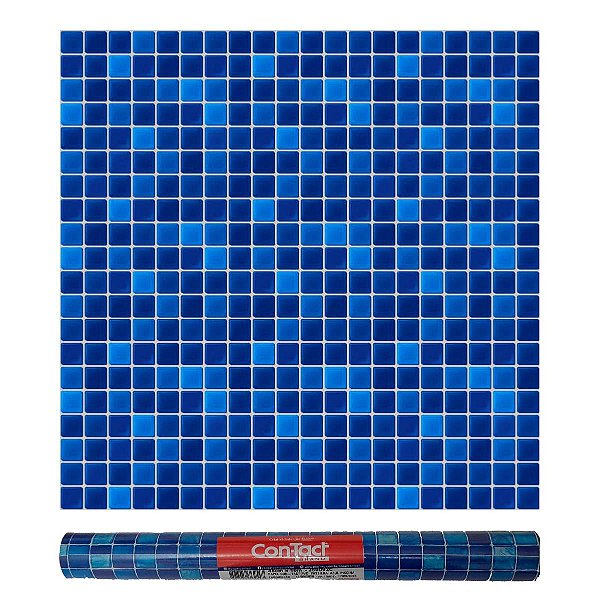 ADESIVO CONTACT 45CMX10M PASTILHA AZUL METRO