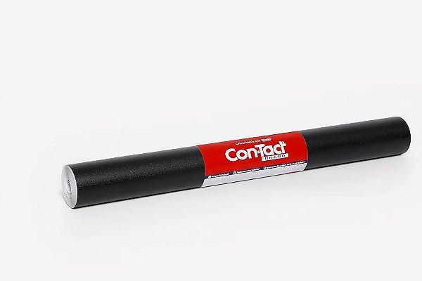 ADESIVO CONTACT 45CMX10M POA PRETO/BRANCO METRO