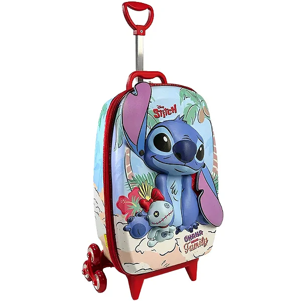 MOCHILA INFANTIL COM RODINHA STITCH PRAIA UNIDADE