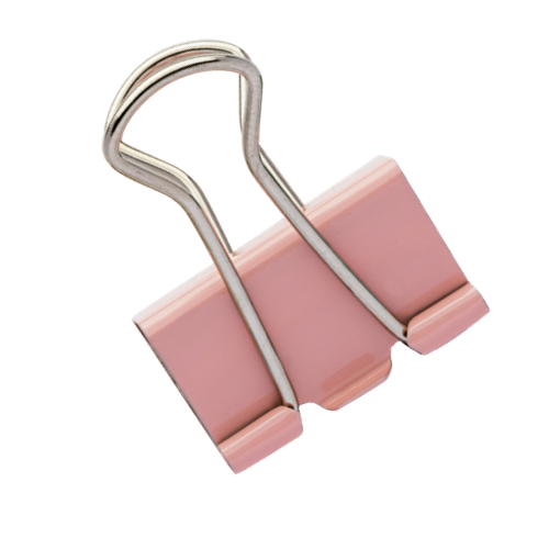 BINDER CLIPS ROSE COLOR PLUS 2