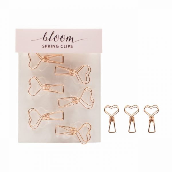 PRENDEDOR DE PAPEL 6 PCS CORAÇÃO OURO