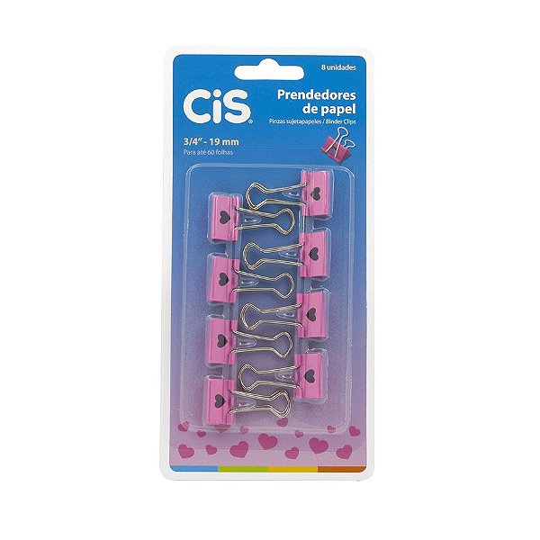 PRENDEDOR DE PAPEL 19MM CORACAO C/12