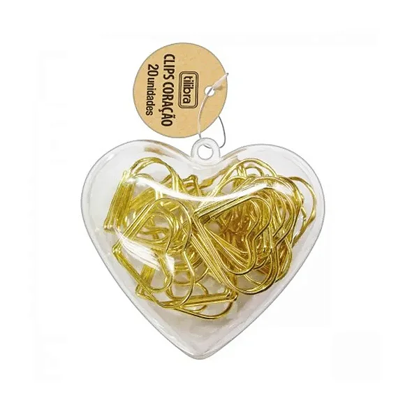 CLIPS DOURADO CORAÇAO 20UN