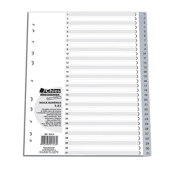INDICE SEPARADOR 1/31 A-4