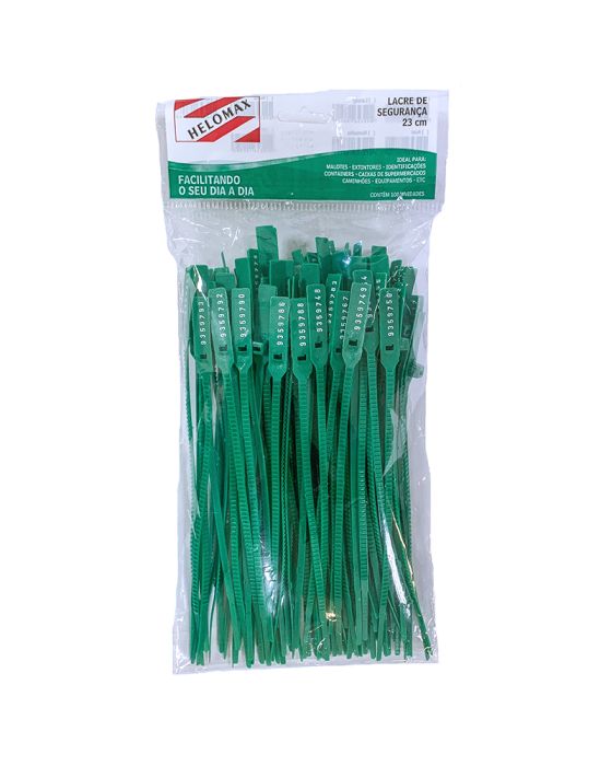 LACRE NUMERADO 23CM 100UN VERDE