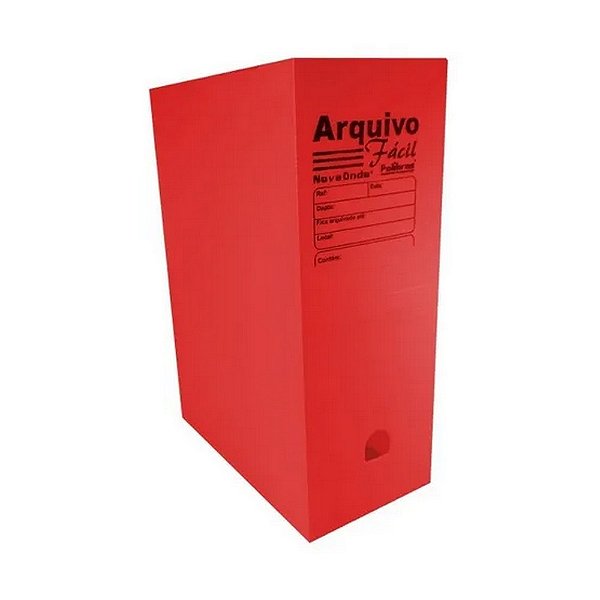 CAIXA ARQUIVO FACIL ECONOMICO - VERMELHO
