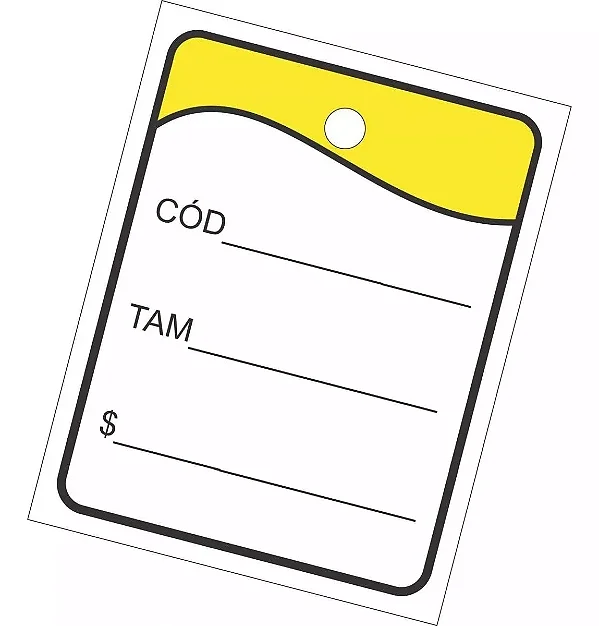 ETIQUETA TAG P/ROUPAS 30X38MM AMARELO C/1000