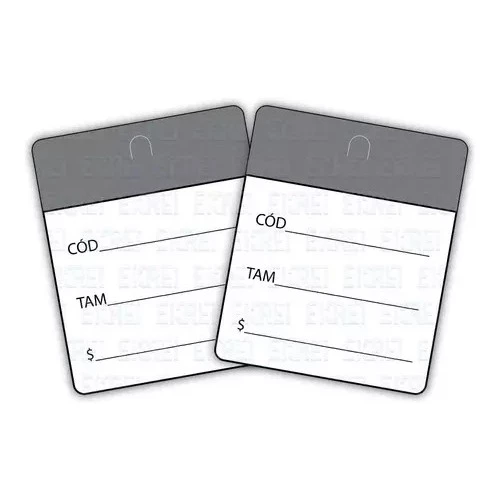 ETIQUETA TAG P/ROUPAS 30X38MM CINZA C/1000