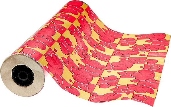 BOBINA PAPEL PRESENTE 40CMX100M VERMELHO/OURO