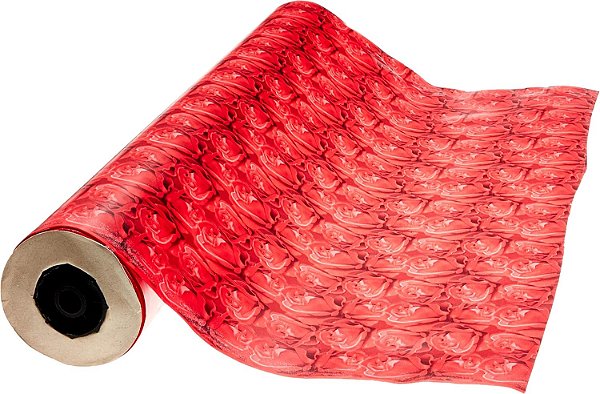 BOBINA PAPEL PRESENTE 60CMX100M ROSA/VERMELHO