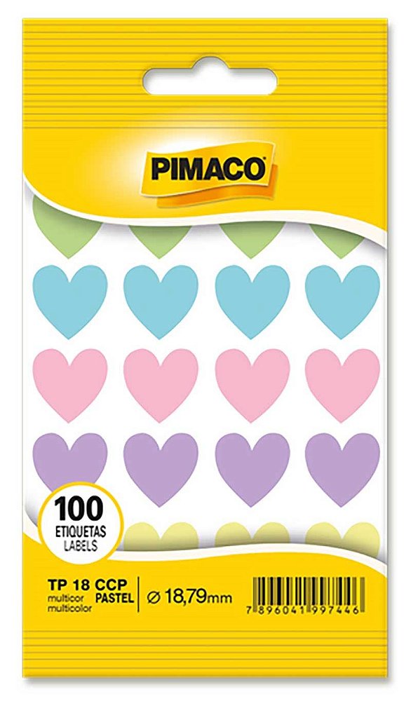 ETIQUETA TIPO CORACAO PASTEL COM 100