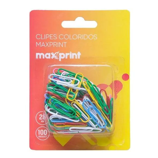 CLIPES COLORIDOS MAXPRINT BT C/ 100 UN