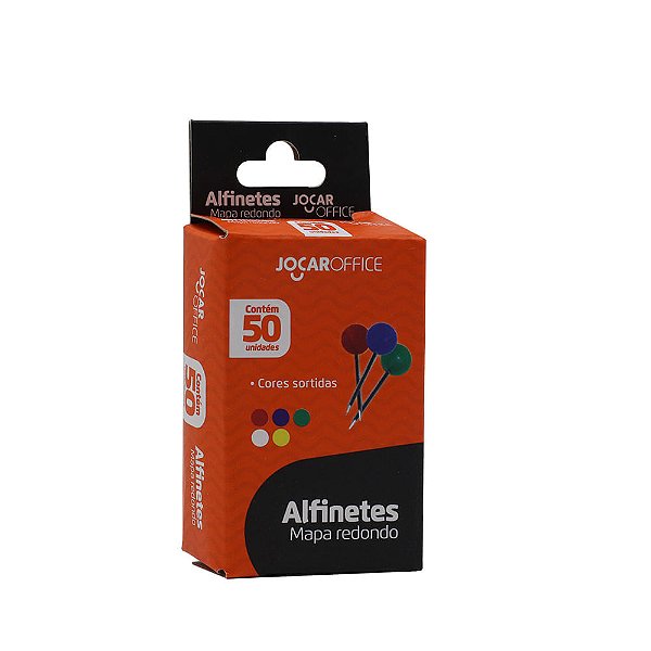 ALFINETE MAPA CABECA REDONDA JOCAR OFFICE CX C/50