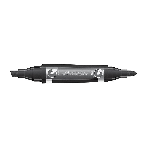 MARCADOR PERMANENTE FABER DUAS PONTAS PRETO