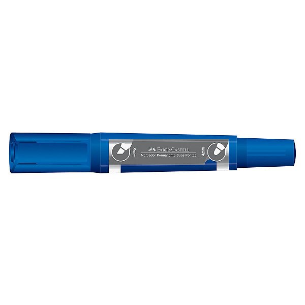 MARCADOR PERMANENTE FABER DUAS PONTAS AZUL